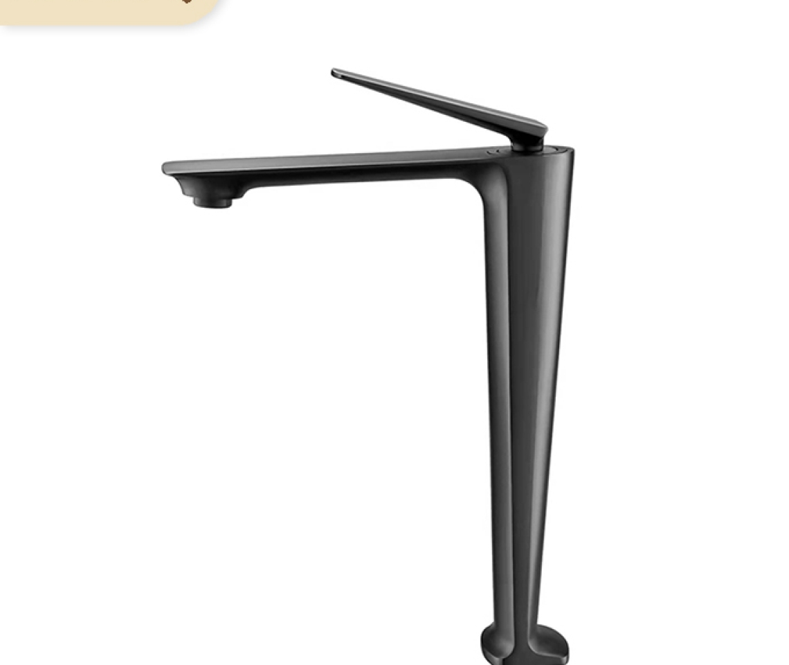 Vòi lavabo nóng lạnh Basic Cavoli-HT màu PVD Titan (Vòi cao)